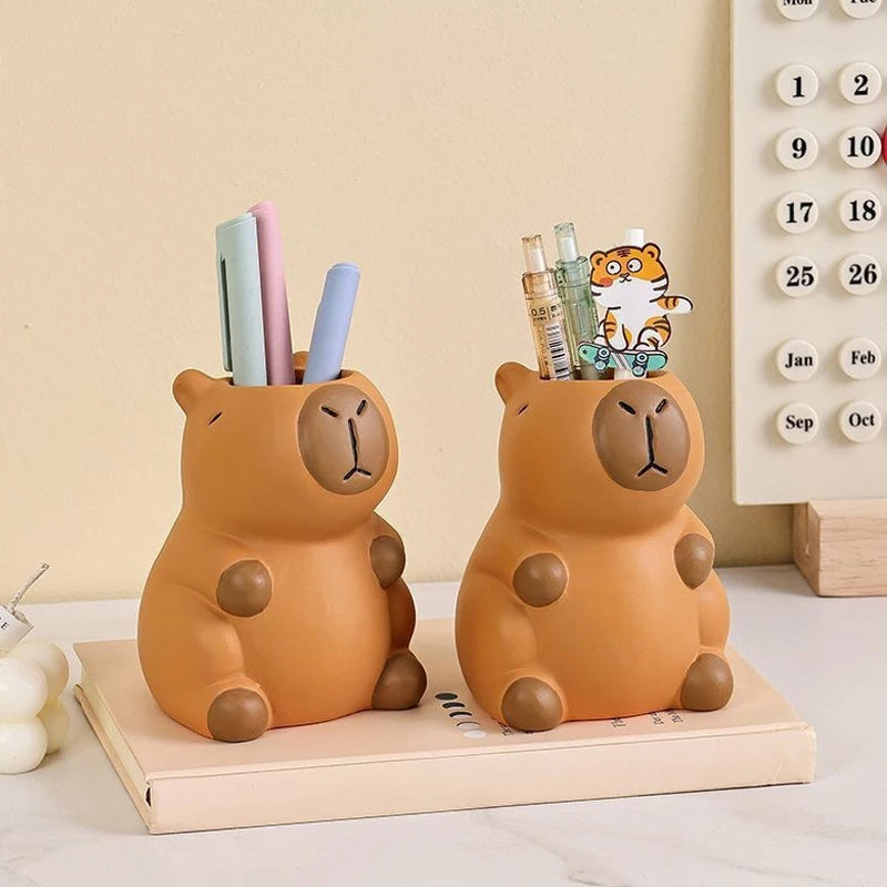 Multifunctional Cartoon Animal Pen Holder Storage Organizer for Desk and Vanity