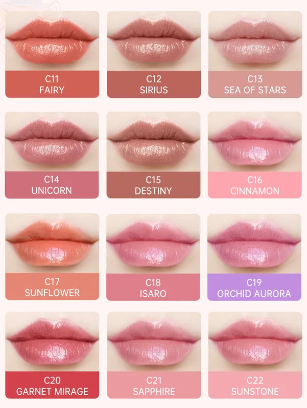 Pearl Shimmer Tinted Lip Balm Gloss with Vitamin E - Hydrating Sheer Lip Color