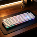 RGB Backlit Mechanical Feel Keyboard with LED Lighting for PC Gaming & Office