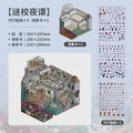 Kawaii Milky Way Forest Landscape Sticker Set - DIY Cabin Scene, Multiple Colors