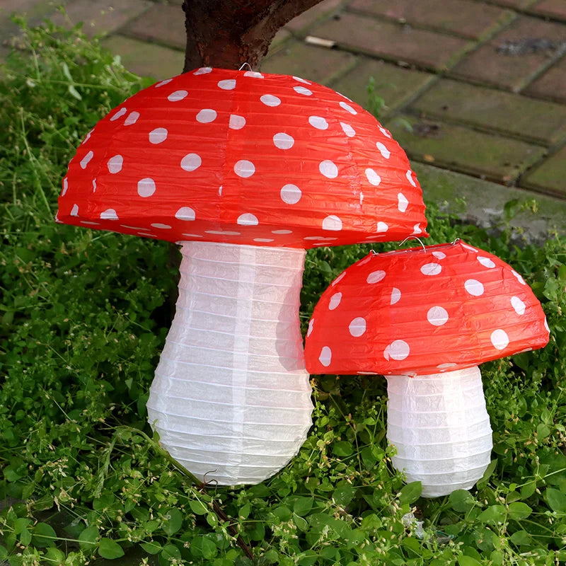 Large Mushroom Shaped Paper Lanterns for Baby Shower Wedding Birthday Party Decor - Multiple Sizes