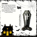 Black Coffin Balloon Halloween Party Decoration Cross Pattern Aluminum Film Balloon Indoor Outdoor