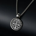 Stainless Steel Saint Benedict Necklace Men Women Religious Pendant Amulet