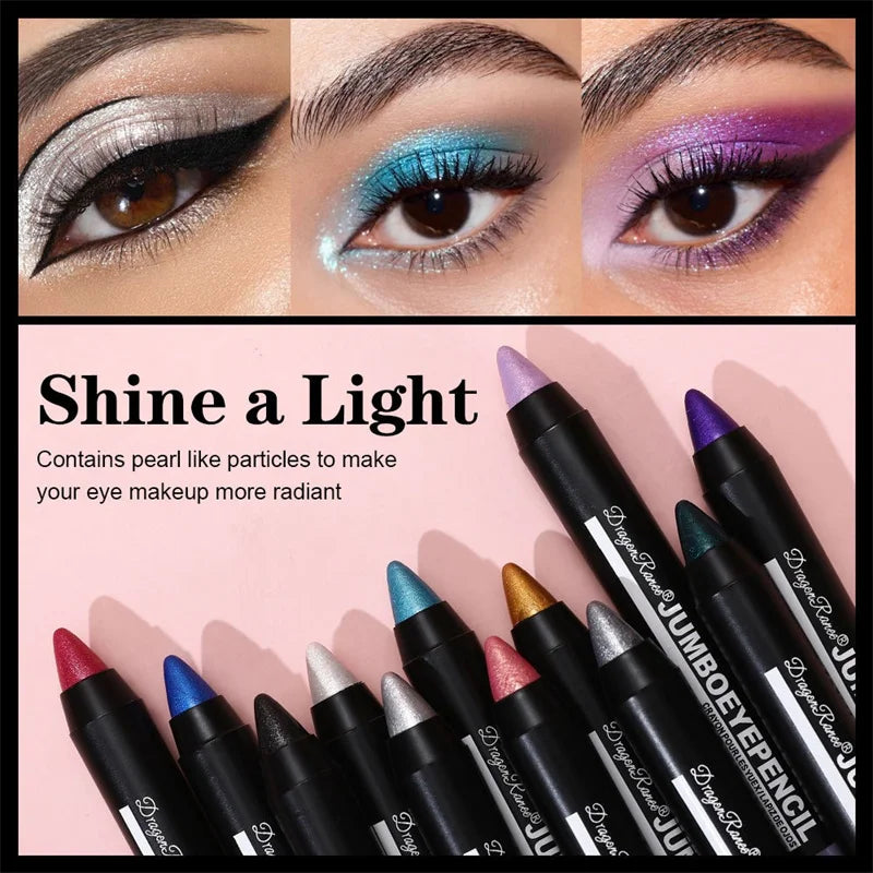 Long-lasting Waterproof Eyeshadow Pencil - 12 Color Options for Vibrant Eye Makeup