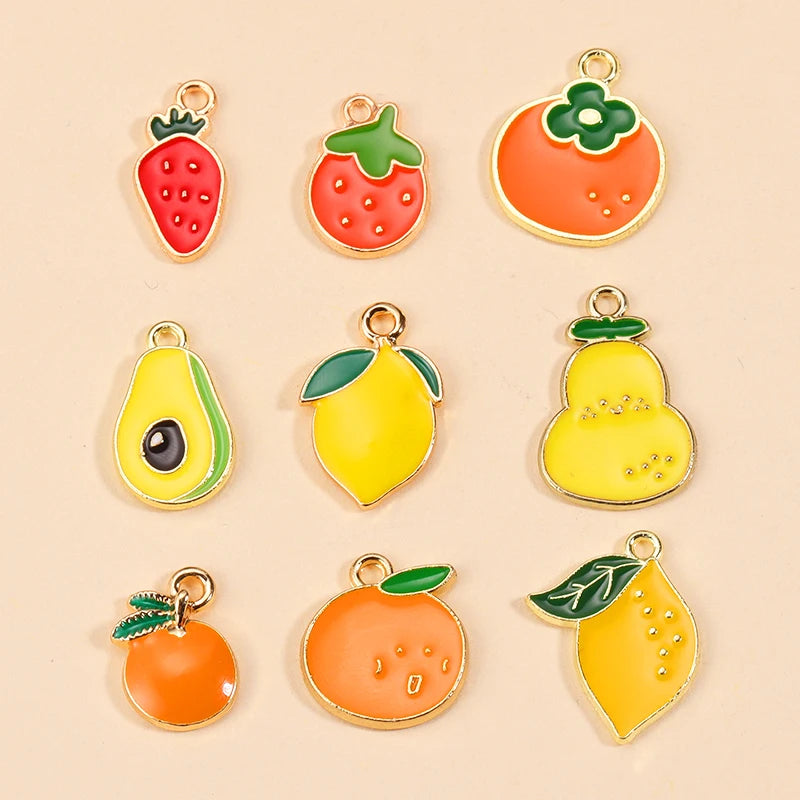 10Pcs Alloy Enamel Lemon Charm for Jewelry Making DIY Necklace Earrings Charms