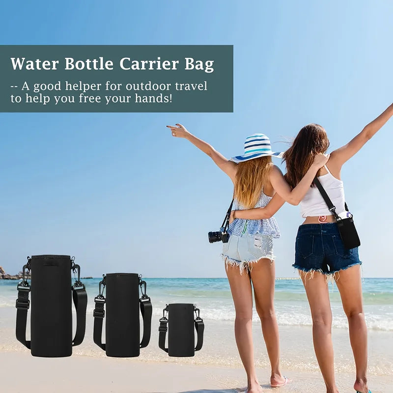 Insulated Neoprene Water Bottle Holder Pouch 750ML-1500ML Travel Thermos Cover