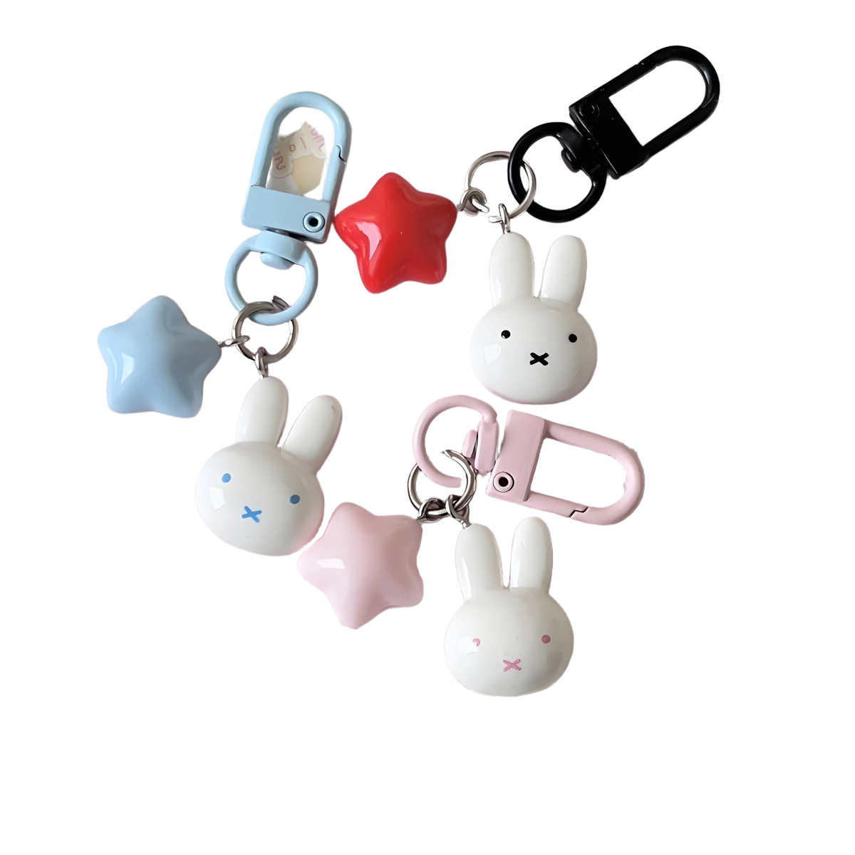 Kawaii Miffy Rabbit Keychain Cartoon Star Bag Charm for Gifts & Accessories