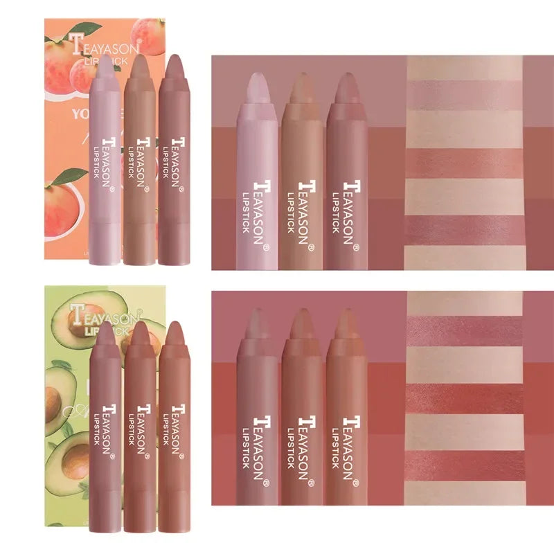 Velvet Matte Lipstick Set - Long Lasting Waterproof Lip Tint Pen, 3-Piece Collection