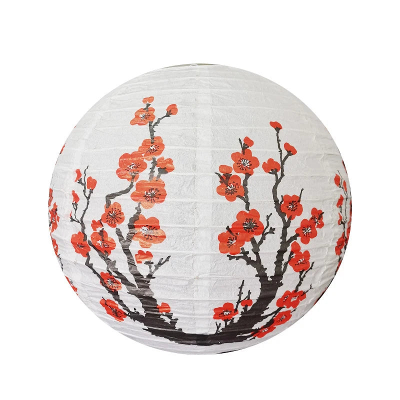 Plum Blossom Paper Lanterns - Chinese Japanese Style Outdoor Garden Decor