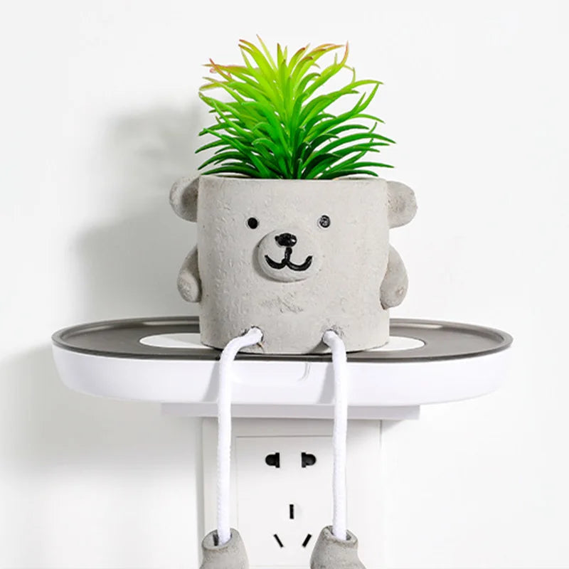 Punch-Free Wall Socket Storage Rack Cable Organizer for Home & Office