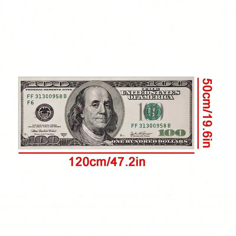 Rectangle Cartoon Style Dollar Bill Pattern Rug - Multi-Use Soft Area Carpet