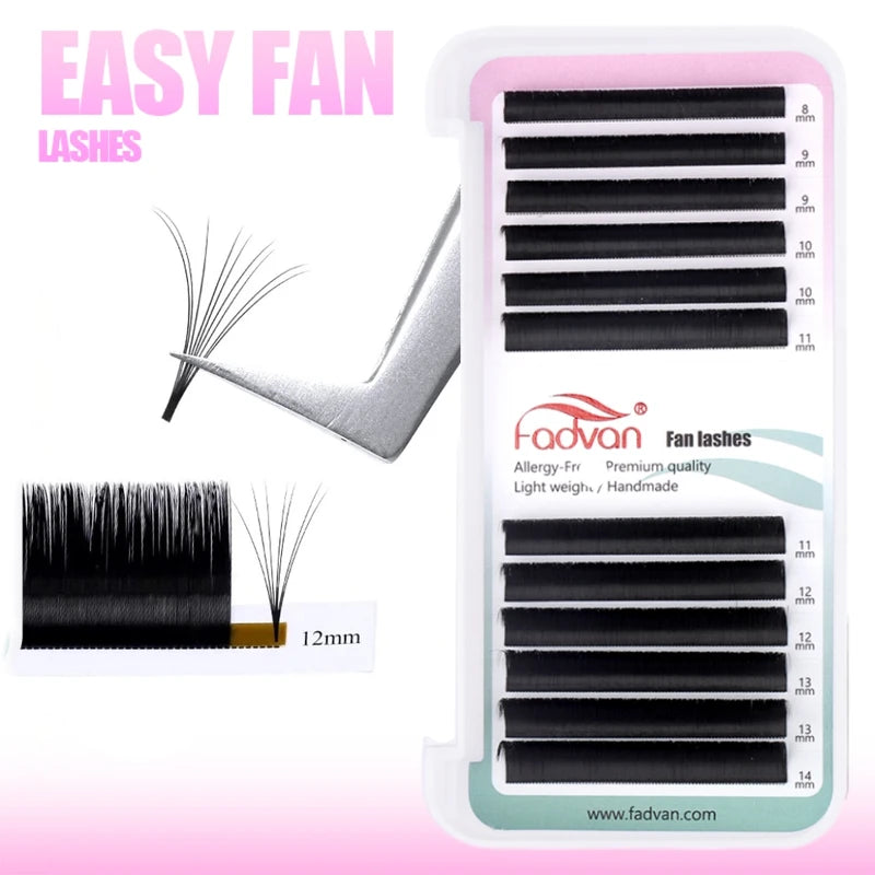 False Eyelash Extensions Natural Flare Blooming Lash Fans for Fuller Look