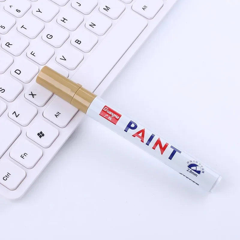 White Paint Marker Pens - Waterproof, Oily, Large Capacity, Multiple Tip Sizes