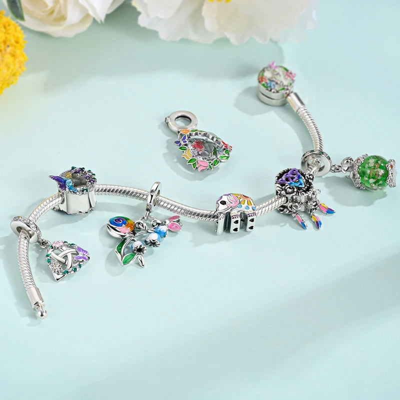 Spring Charms Beads Pendant Set for Jewelry Making - Flower Butterfly Mushroom