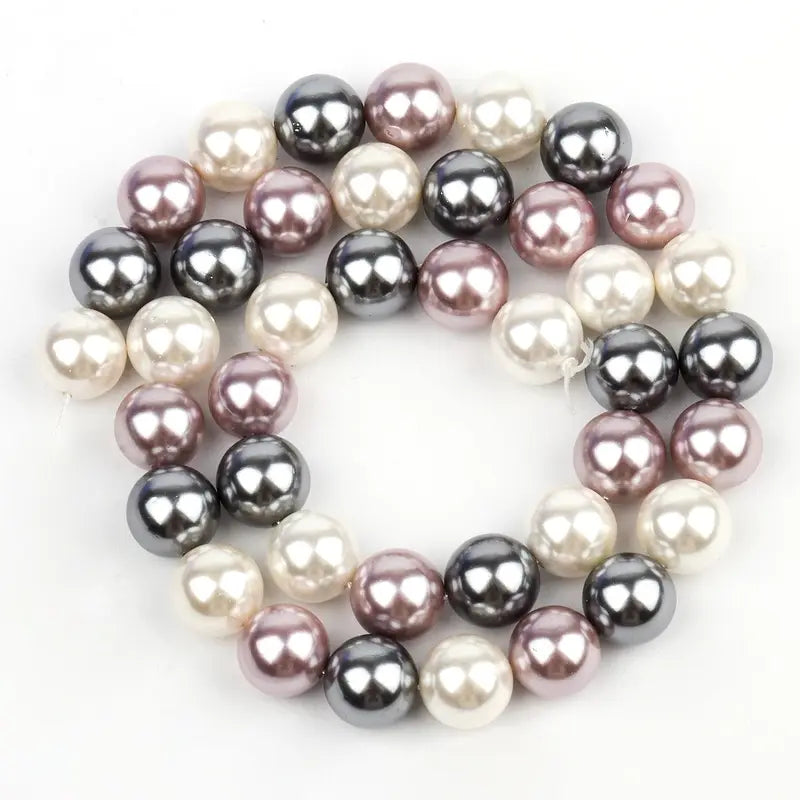 Natural Freshwater Glass Shell Beads for Jewelry Making - 6 Sizes, Multicolor