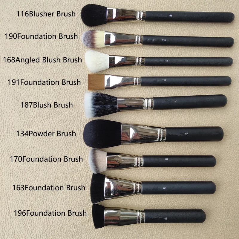 Premium Makeup Brushes Set for Face Eyeshadow Contouring - Animal Hair, Wooden Handle