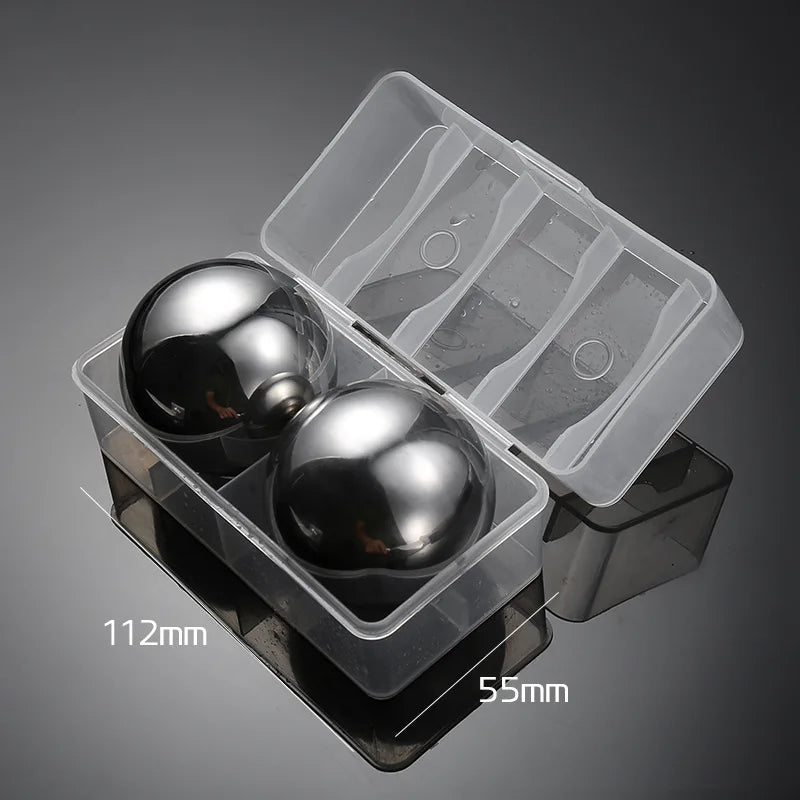 Reusable Stainless Steel Whiskey Stones Ball Set - Gift Boxed, 1 or 2 Pieces