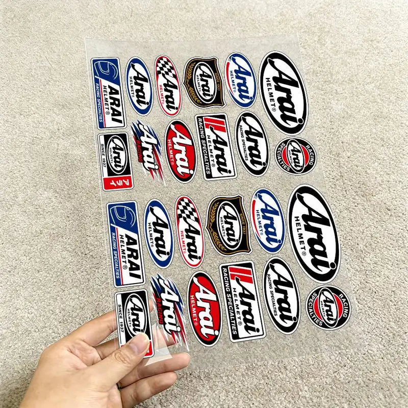 Reflective Waterproof Sticker Set for Motorcycle, Car & Helmet Scratch Cover - XL & Medium Variants