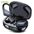 Wireless Sport Bluetooth Earbuds with Noise Cancelling Microphone 75H Playtime LED Display