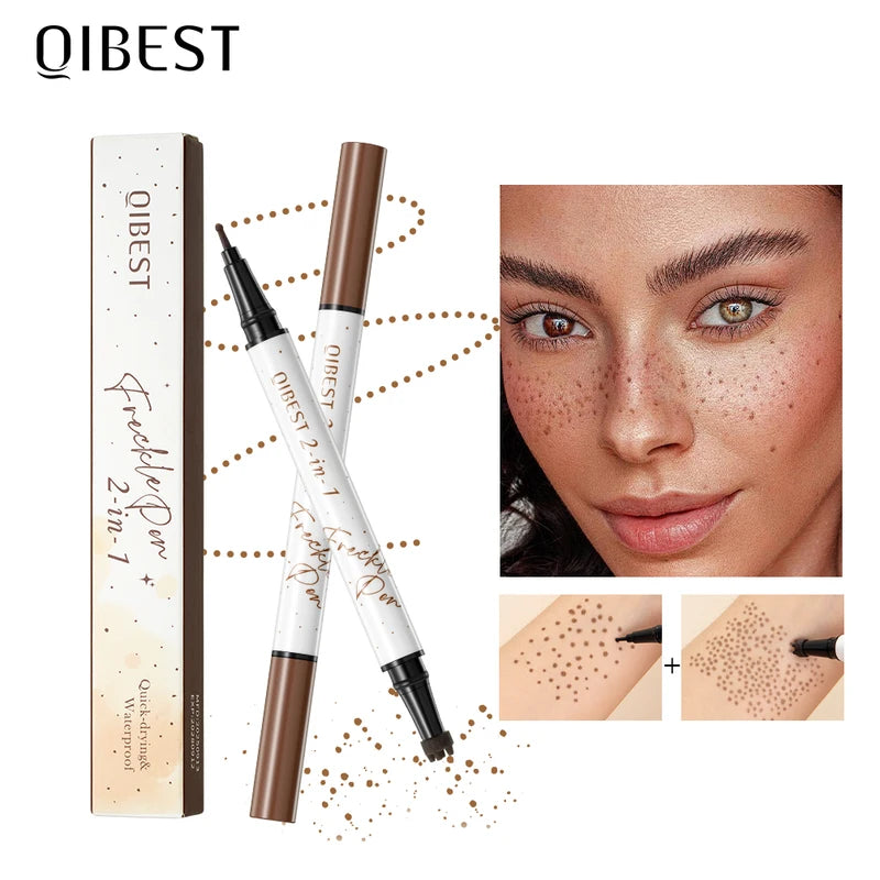 Waterproof 2-in-1 Freckle Pen for Natural Makeup - Long Lasting Dot Spot Tool