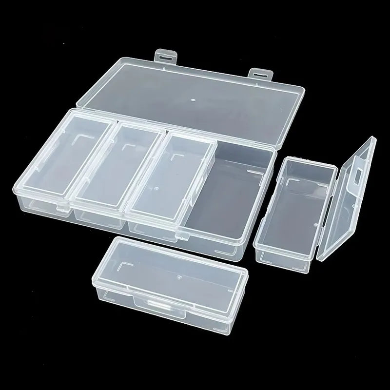 Adjustable Clear Plastic Storage Organizer Box with Removable Dividers for Craft & Sewing Supplies