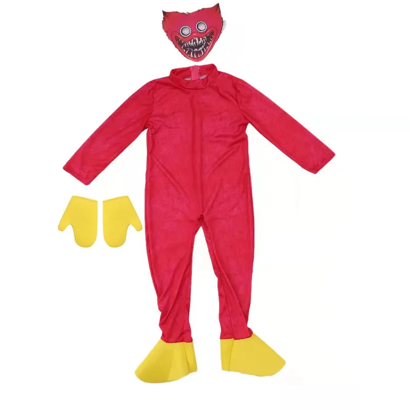 Halloween Cosplay Huggy Wuggy Costume Cartoon Horror Large Mouth Kids Fancy Dress