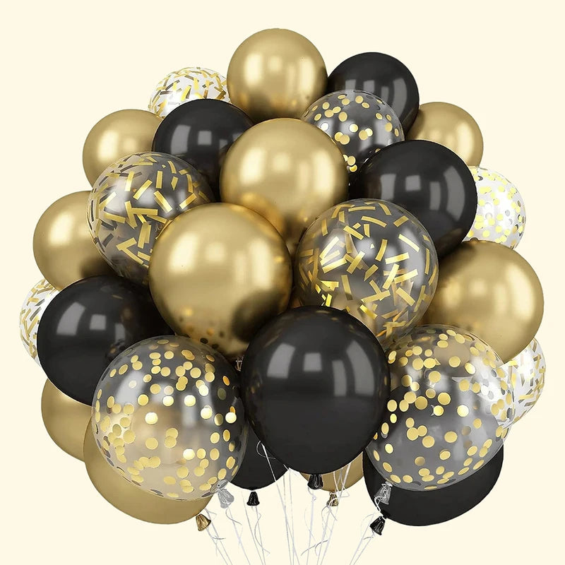 30-Pack Multicolor Latex Balloons for Birthdays and Weddings – Gold, Iridescent, Ruby, Emerald & More