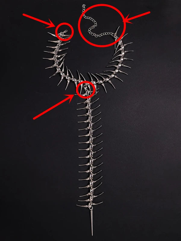 Edgy Skeleton Necklace for Women - Hip-Hop Style Alloy Jewelry for Parties & Daily Wear