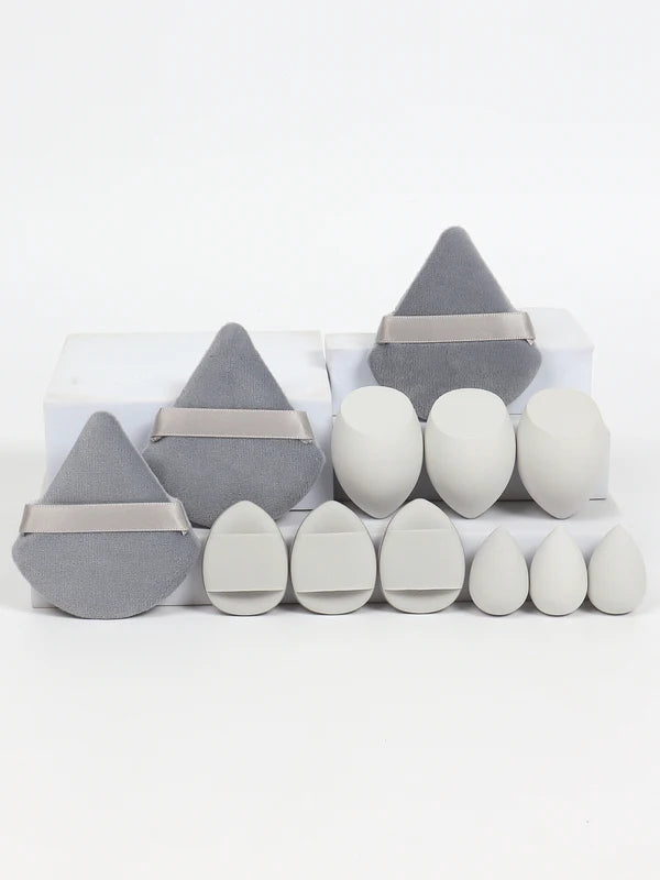 12-Piece Makeup Sponge Set with Powder Puffs, Beauty Eggs & Cushion Puffs