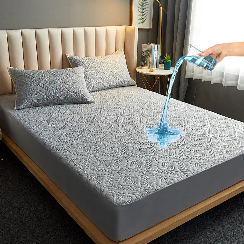 Waterproof Fitted Mattress Cover Quilted Bed Sheet 140x200cm 160x200cm