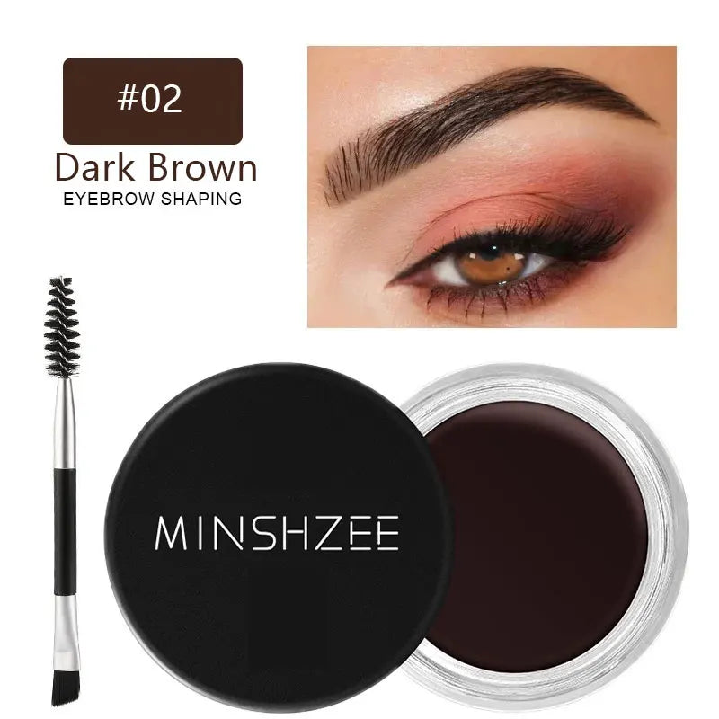 Waterproof Eyebrow Pomade with Brush - Quick Dry, Sweat & Water Resistant, Non-Breaking Brown & Light Brown Shades