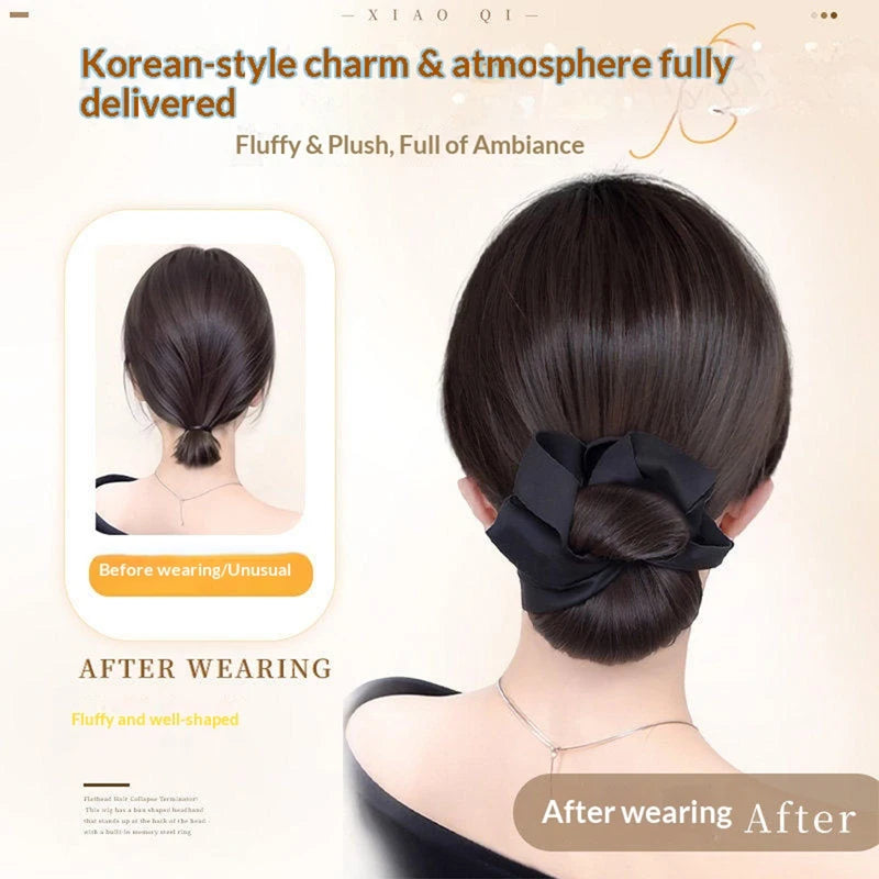 Natural Synthetic Ponytail Hair Bun Clip - Fluffy Claw Chignon for Women