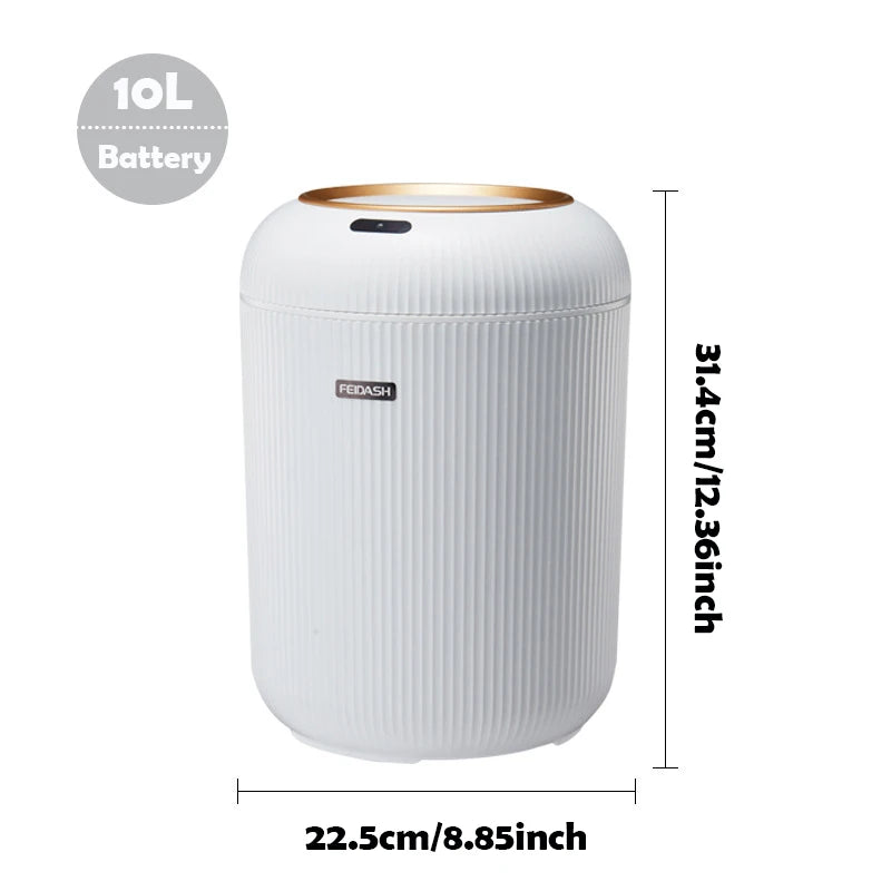 Automatic Motion Sensor Trash Can with Lid - Small Touchless Garbage Bin for Kitchen Bathroom Bedroom Office
