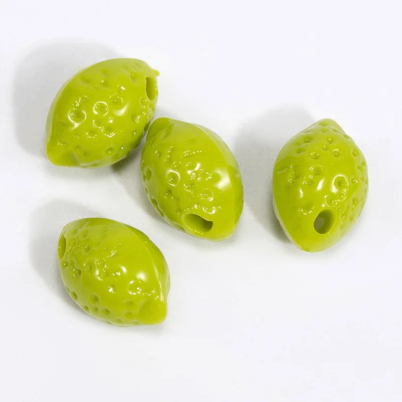 20pcs 9x14mm Acrylic Lemon Beads for Jewelry Making Charms DIY Accessories