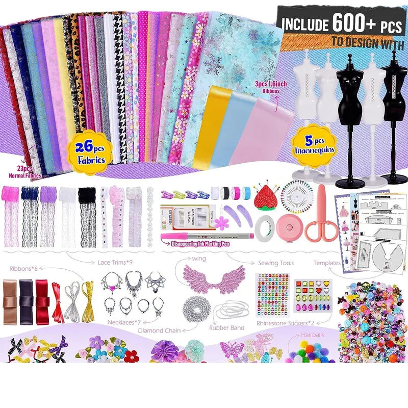 DIY Doll Clothes Craft Kit - Creative Kid's Fashion & Home Decor Set