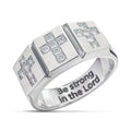 Men's Cross Crystal Pattern Ring - Exquisite Christian Prayer Jewelry