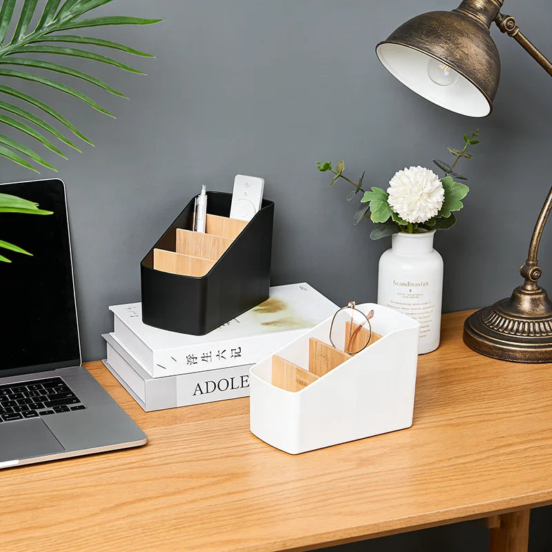 Desktop Remote Control Organizer Tabletop Storage Box for Living Room & Office