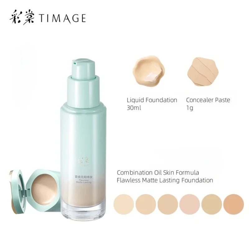 Liquid Foundation with Concealer & Matte Finish - 30ml Flawless Long Lasting Makeup