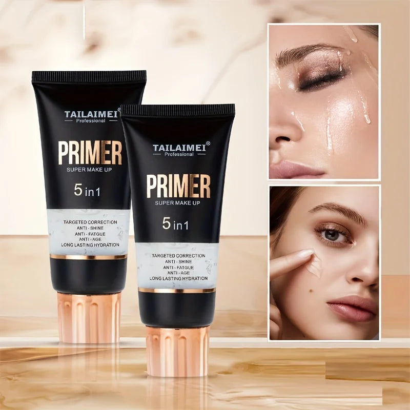 Waterproof Transparent Gel Makeup Primer - Full Coverage Matte Foundation with Color Retention