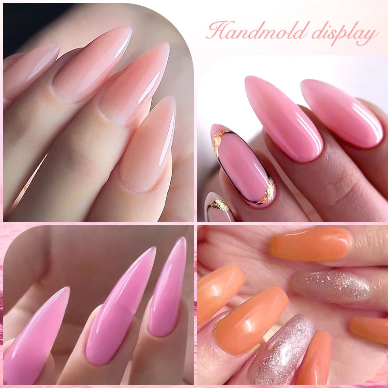 7ML Quick Extension Nail Gel - Semi-Permanent Crystal Pink & Nude UV Construction