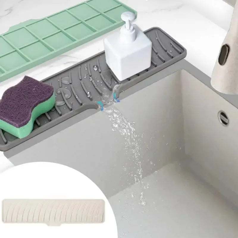 Kitchen Sink Drain Mat Silicone Drying Pad Anti-Slip Drainage Protector