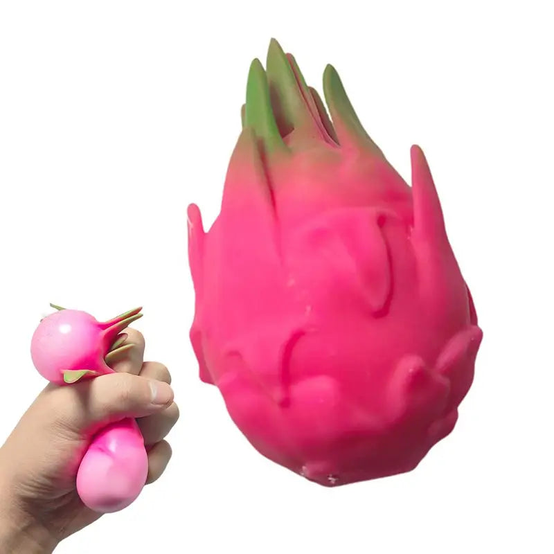 Stress Relief Squeeze Ball - Dragon Fruit Sensory Toy for Kids & Adults