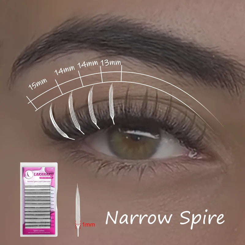 False Eyelash Extensions with Anime Spikes - 3D Fibers for Dramatic Lash Looks