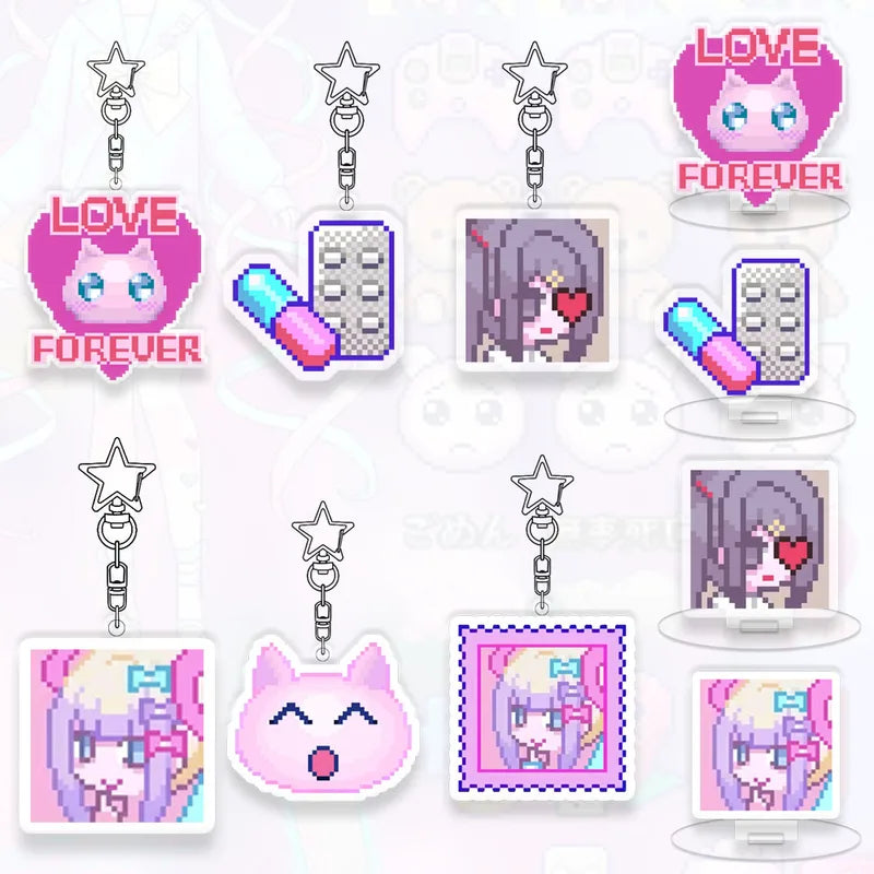 Needy Girl Overdose Star Keychain Acrylic Stand Card Decor Cute Collectible Toy