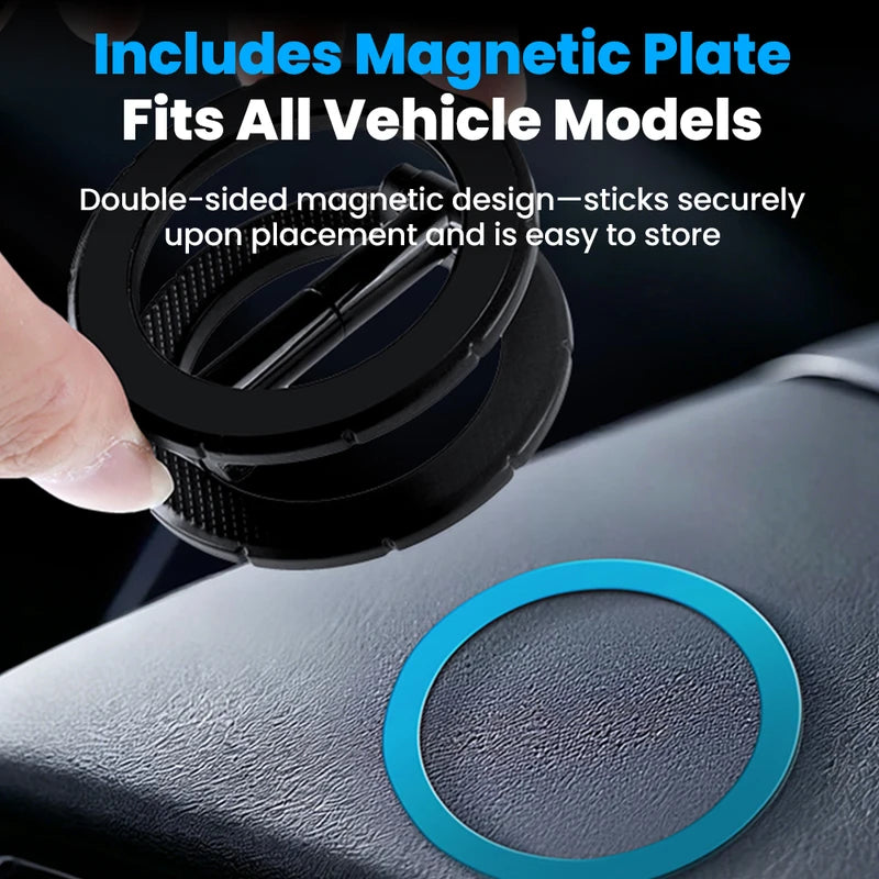 Magnetic Car Phone Holder 360° Rotating Foldable Mount for Smartphones