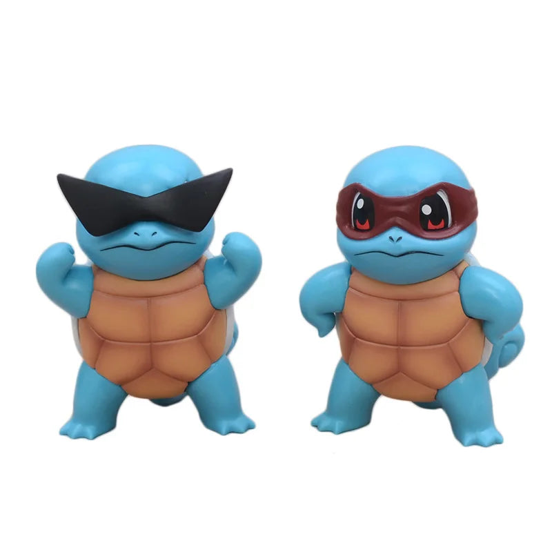 Pokemon Squirtle Action Figure PVC Model with Sun Glasses Collectible Toy for Kids and Gift