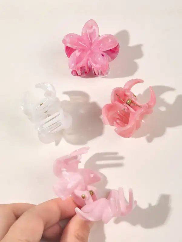 Multicolor Flower Hair Claw Clips for Women & Girls - Nonslip Fashion Hair Accessories