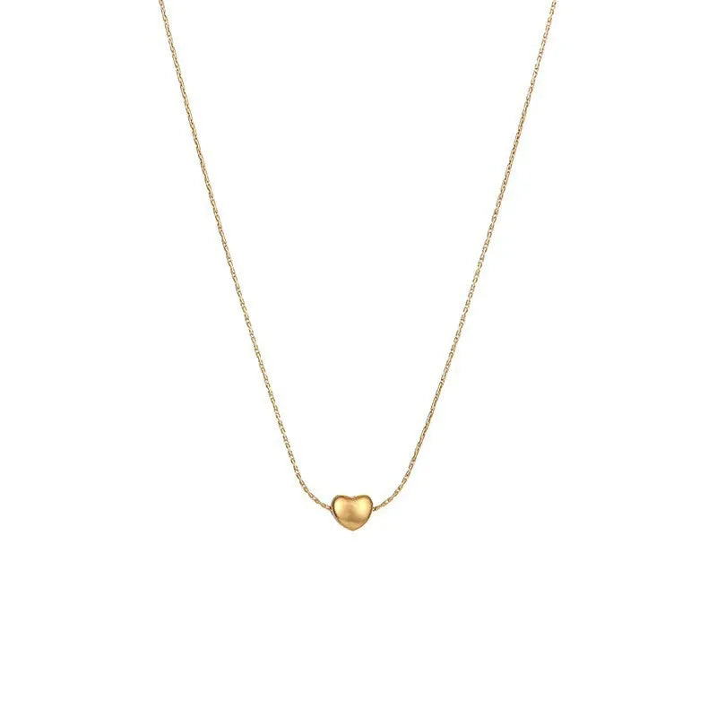 Waterproof Stainless Steel Mini Heart Pendant Necklace for Women Girls Jewelry Gift