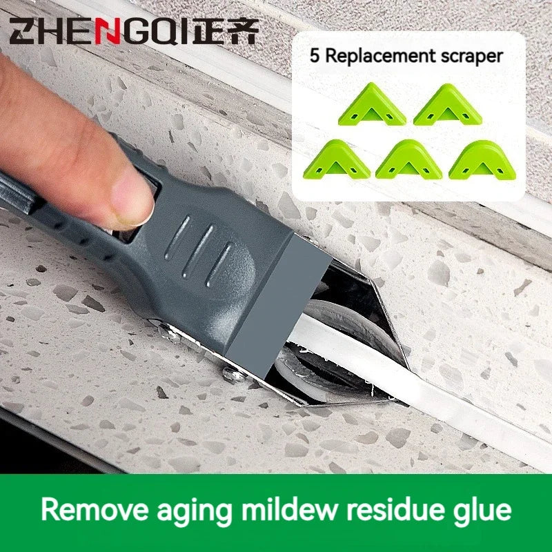 3-in-1 Silicone Caulking Sealant Remover & Grout Finisher Tool Set - Floor Mould Removal Hand Tools