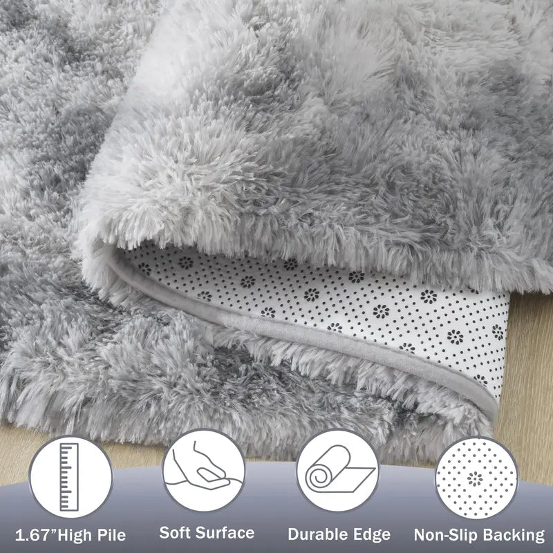 Fluffy Oval Carpet Bedside Mat - Moisture-Proof, Kids & Living Room Decor